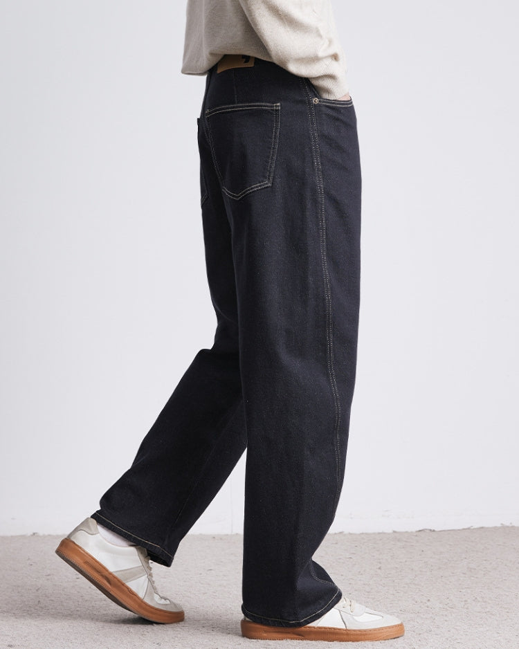 Rå indigo straight jeans