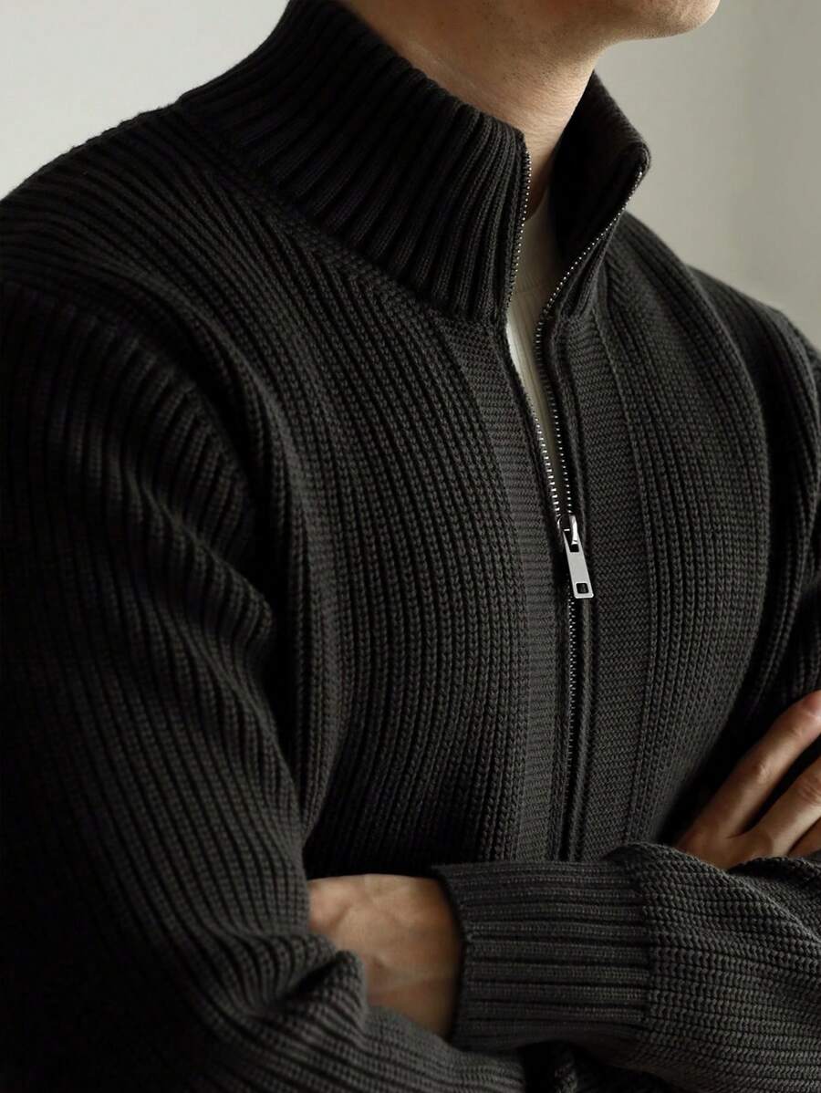 Lysegrå melange cashmere med rund hals