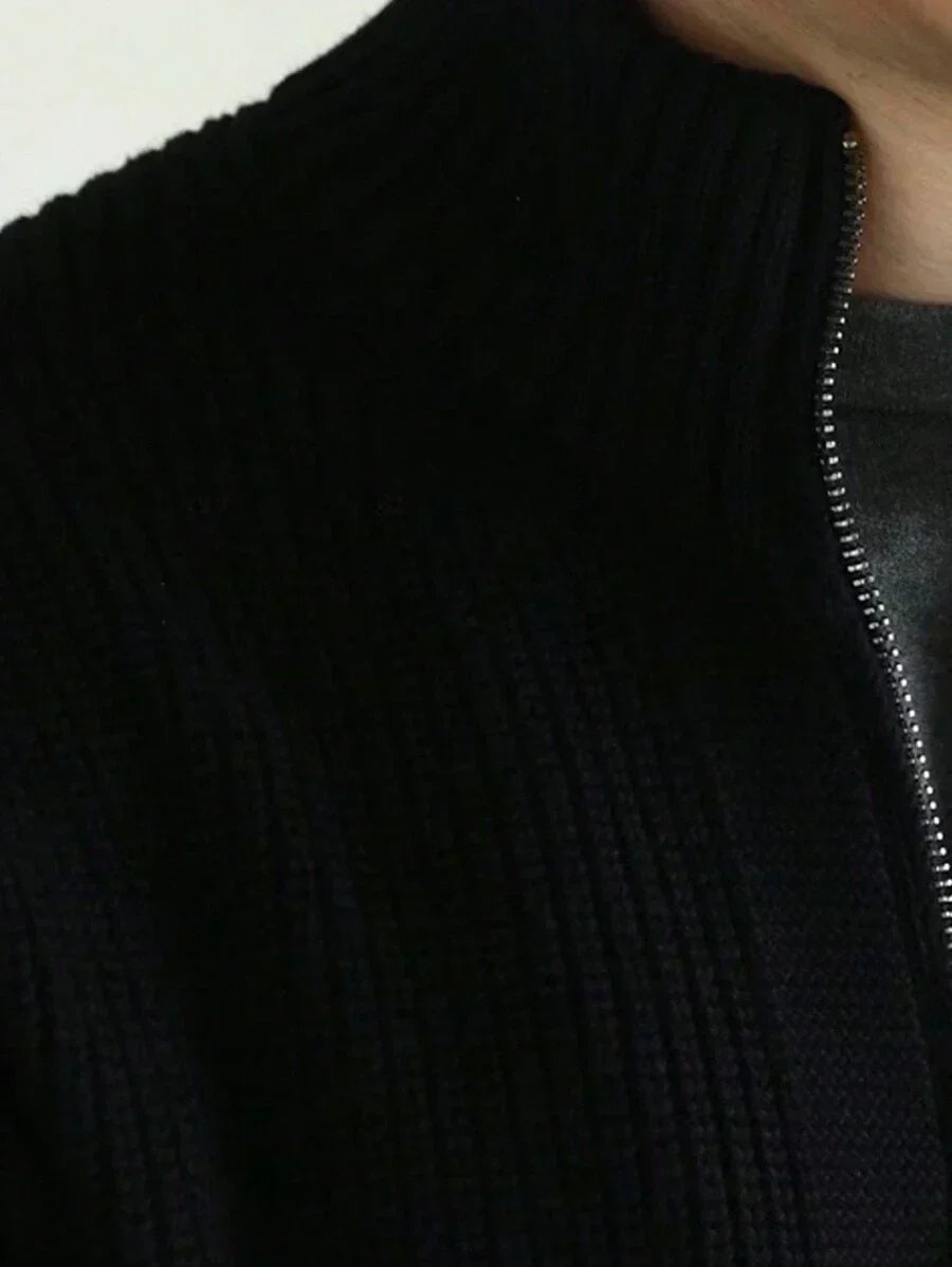 Lysegrå melange cashmere med rund hals
