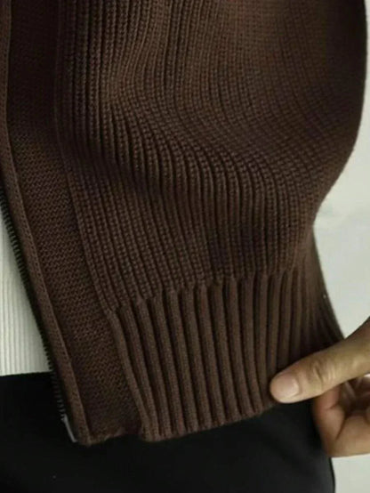 Lysegrå melange cashmere med rund hals