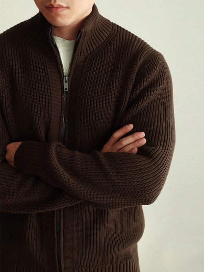 Lysegrå melange cashmere med rund hals
