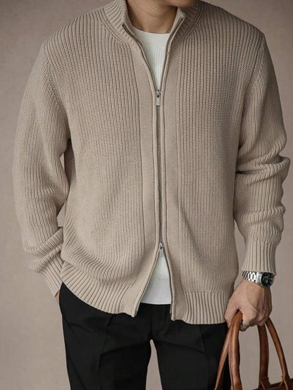 Lysegrå melange cashmere med rund hals