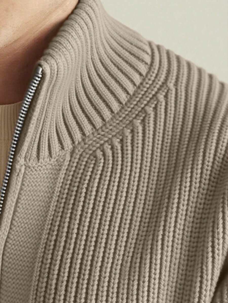 Lysegrå melange cashmere med rund hals