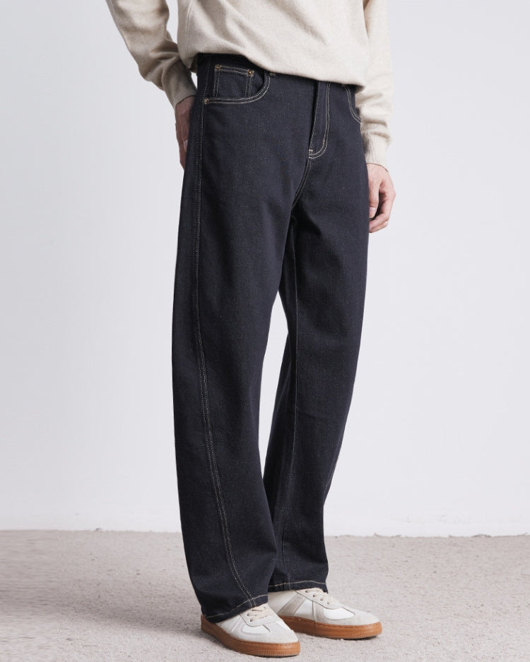Rå indigo straight jeans