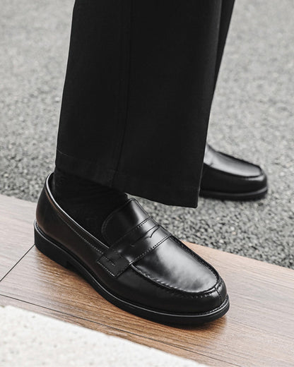 Sorte penny loafers – Læderloafers