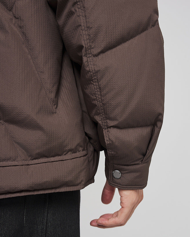 Pragtfuldt jacquard-dunjakke-udseende