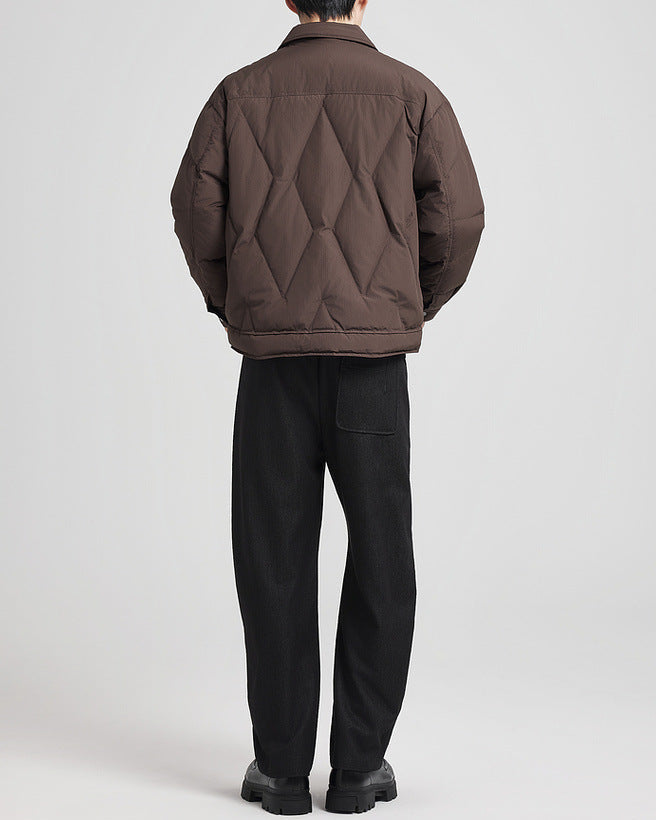 Pragtfuldt jacquard-dunjakke-udseende