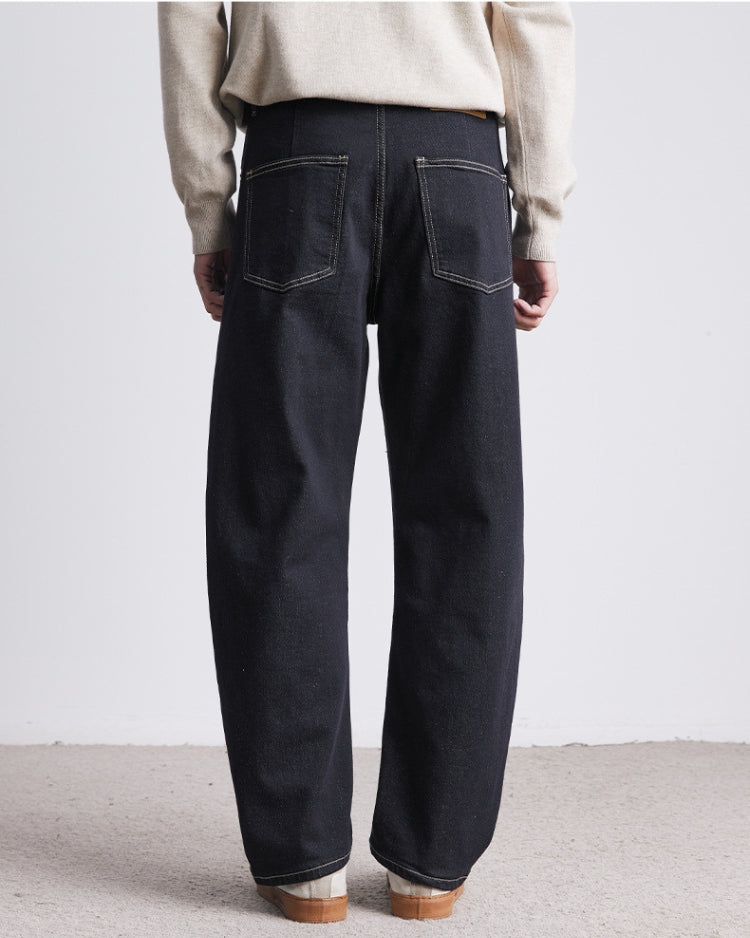 Rå indigo straight jeans