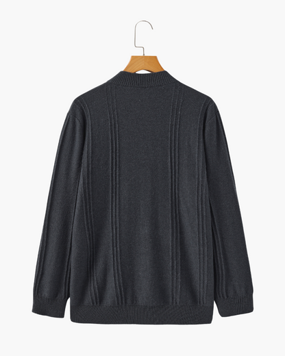 100% rib-strik med halv zip