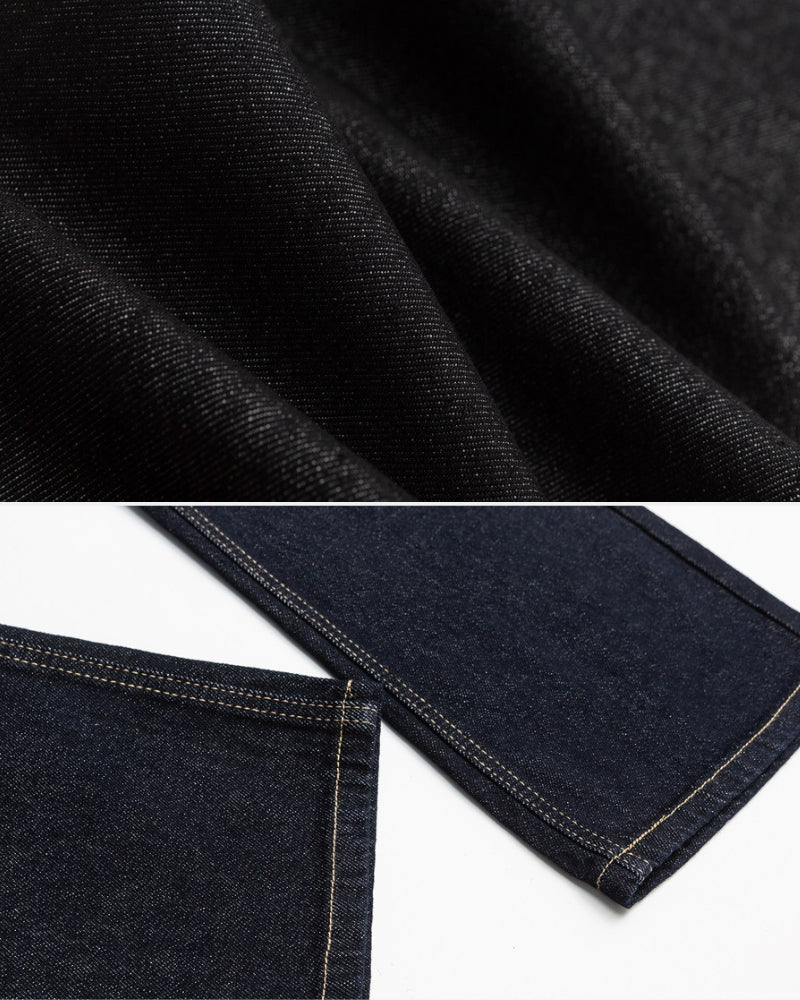 Afslappet pasform, wide-leg sorte skyllejeans