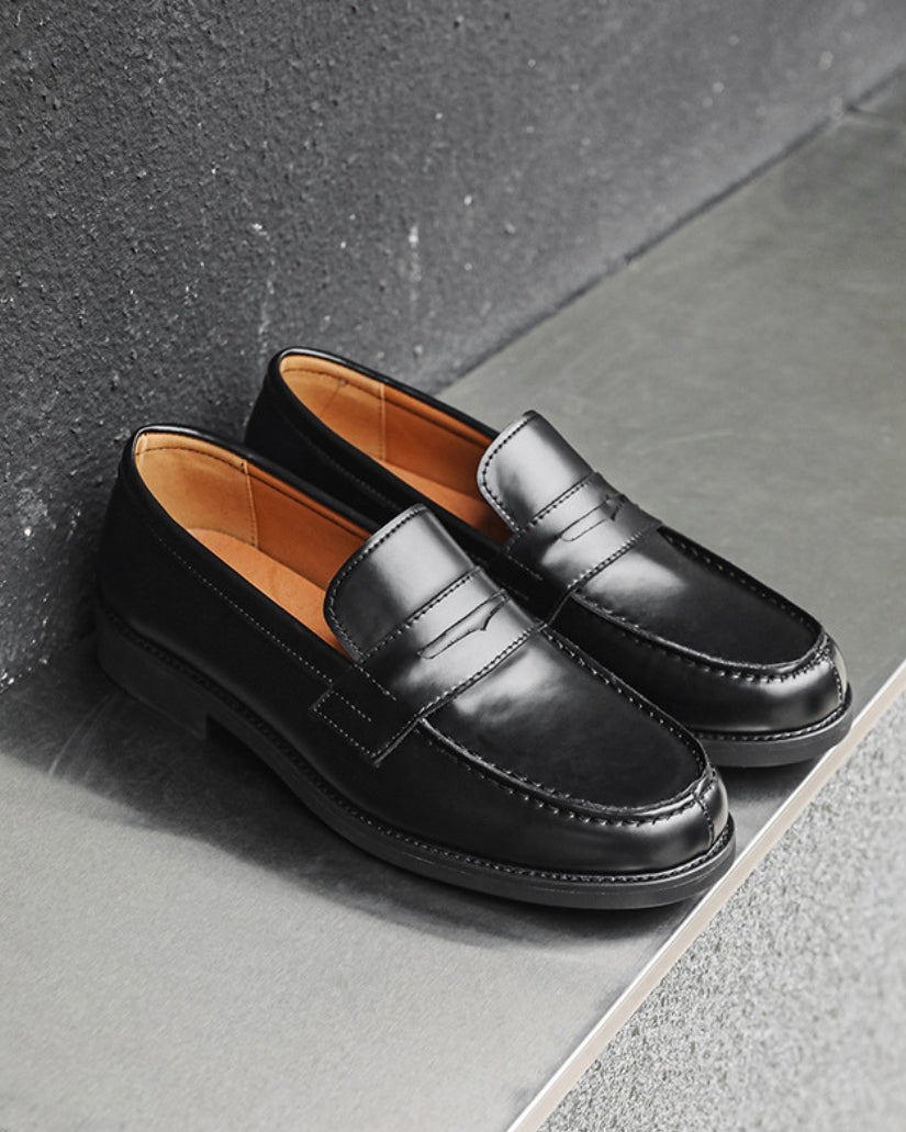 Sorte penny loafers – Læderloafers