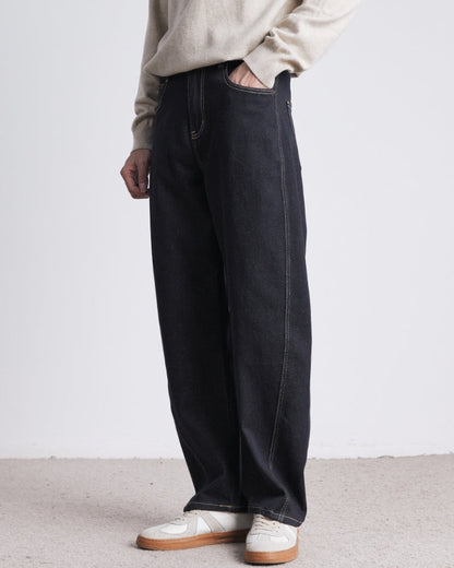 Rå indigo straight jeans