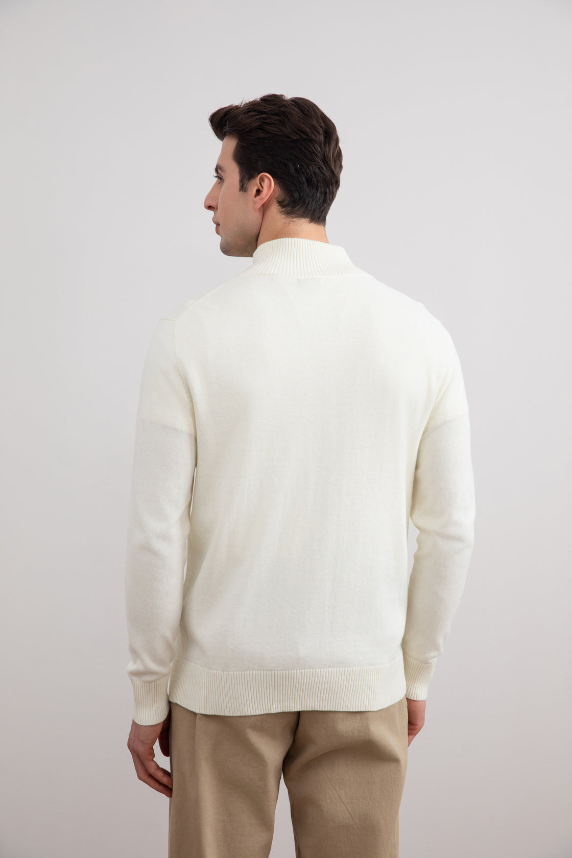 Naturlig hvid klassisk zip-up hoodie