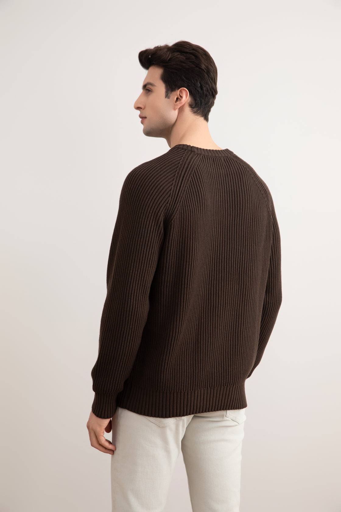 Brun engelsk rib-strik