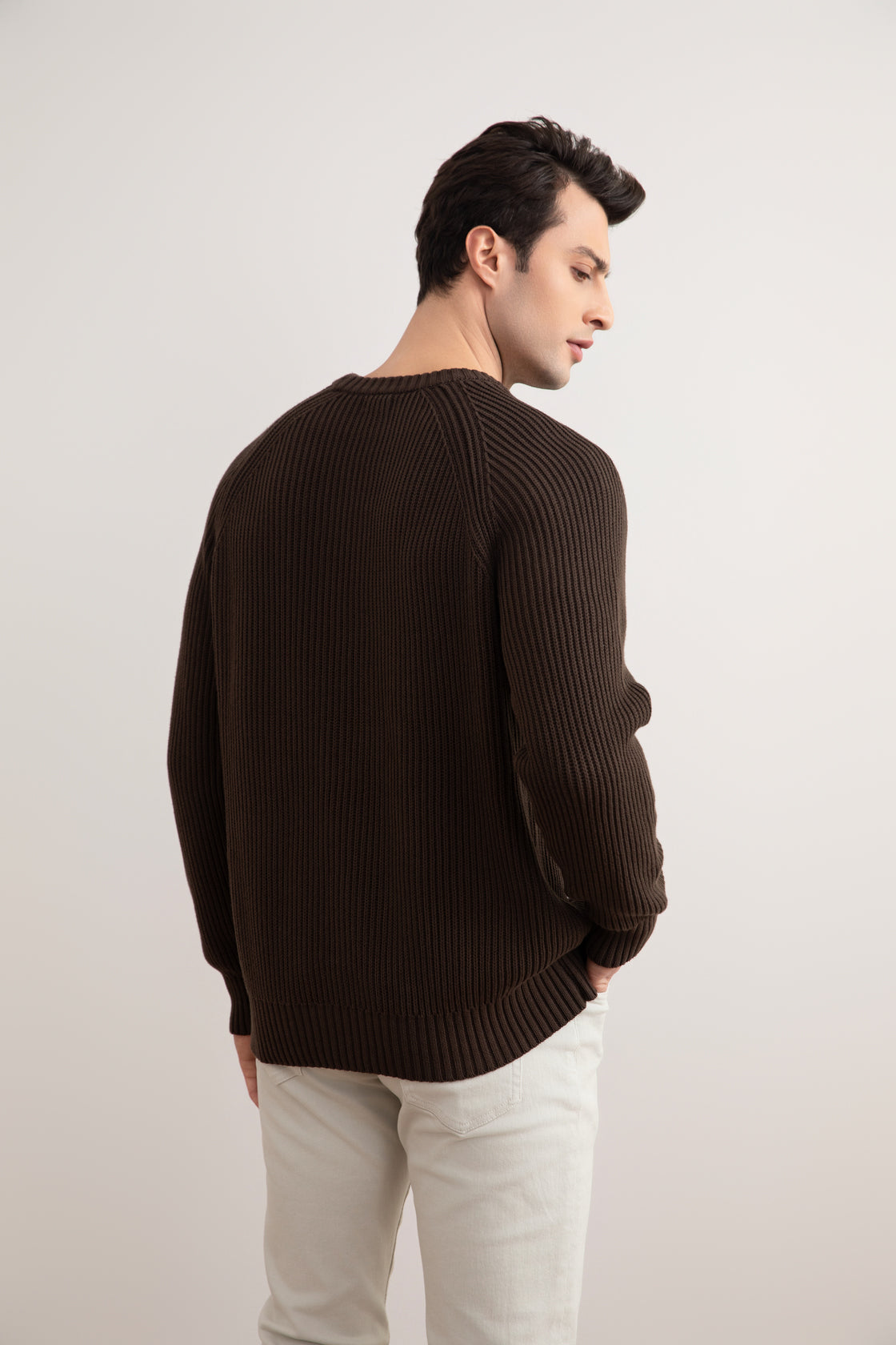 Brun engelsk rib-strik