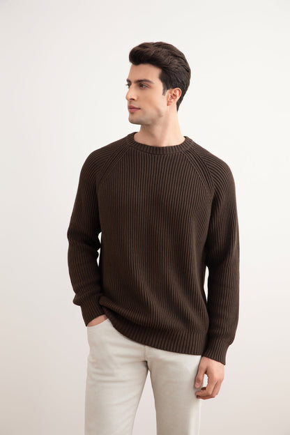 Brun engelsk rib-strik