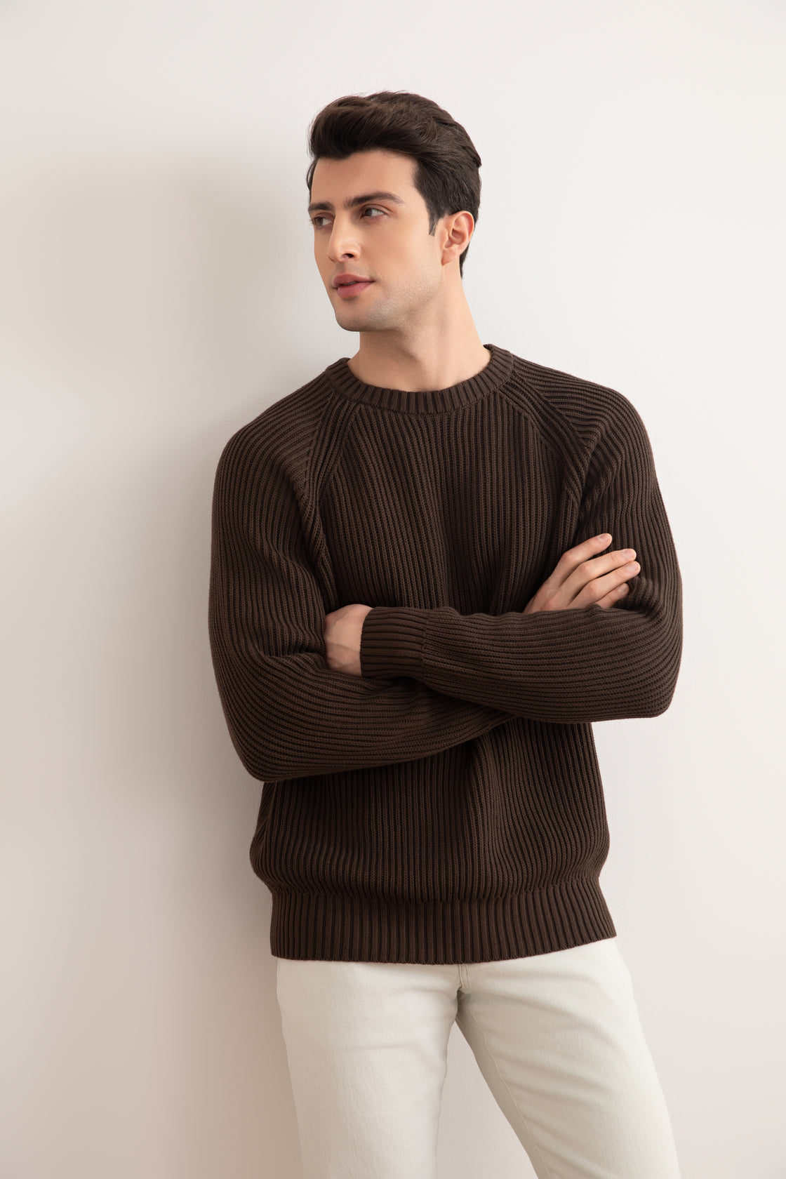 Brun engelsk rib-strik