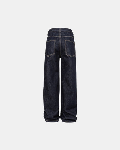Afslappet pasform, wide-leg sorte skyllejeans