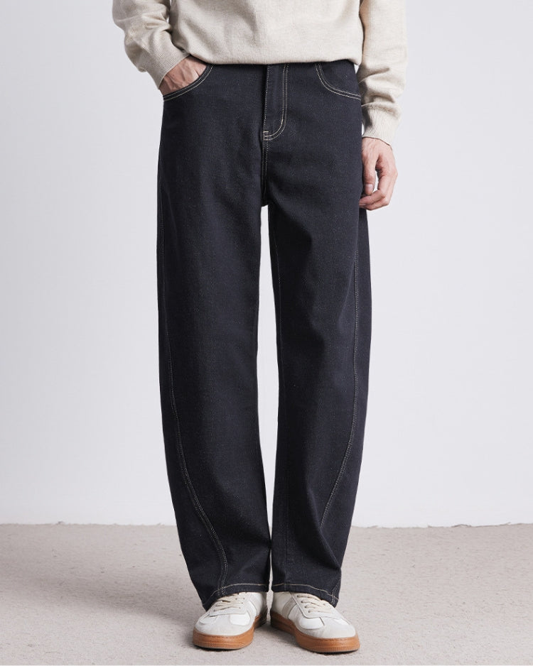 Rå indigo straight jeans