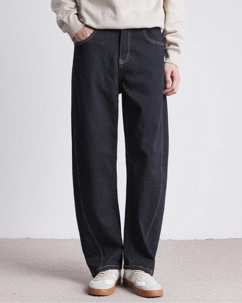 Rå indigo straight jeans