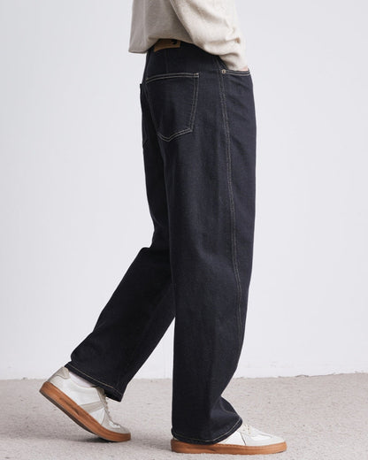 Rå indigo straight jeans