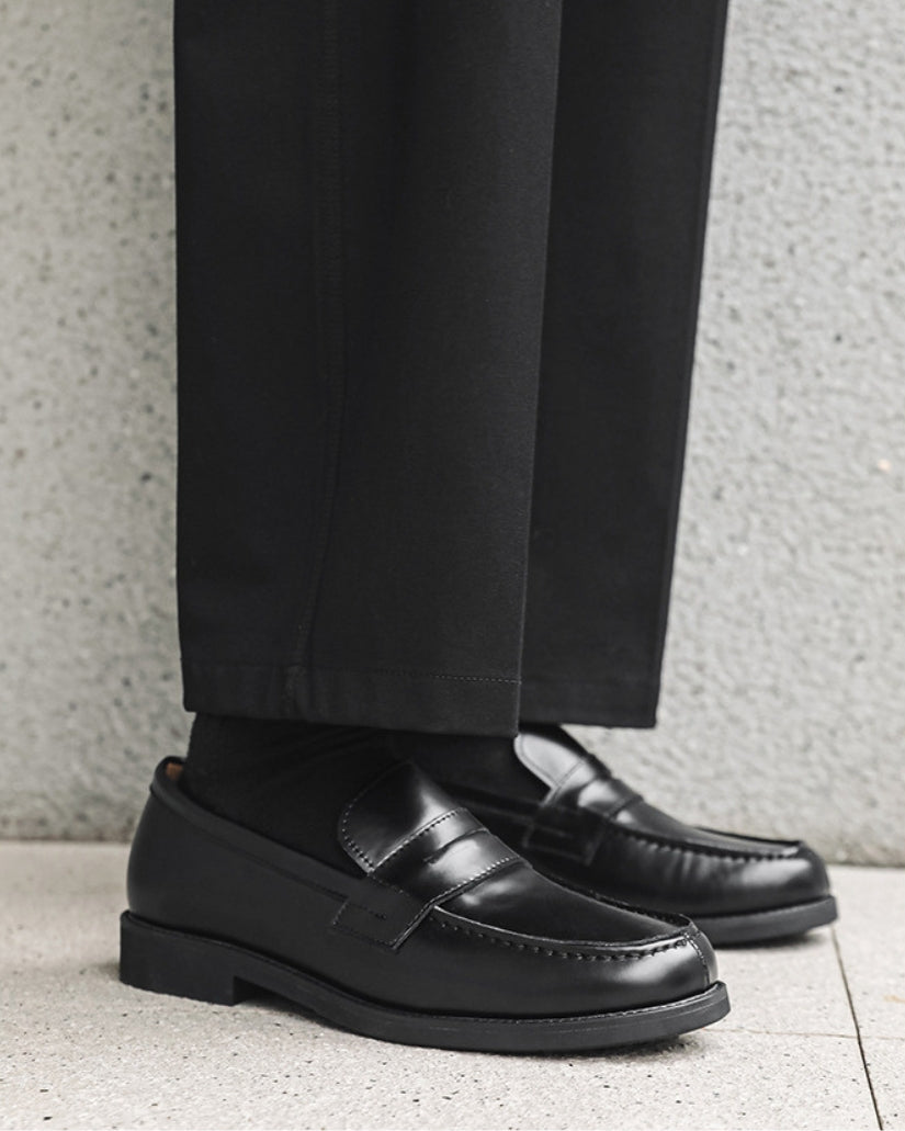 Sorte penny loafers – Læderloafers