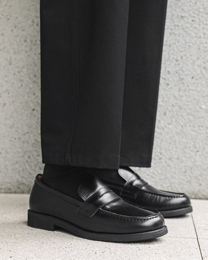 Sorte penny loafers – Læderloafers