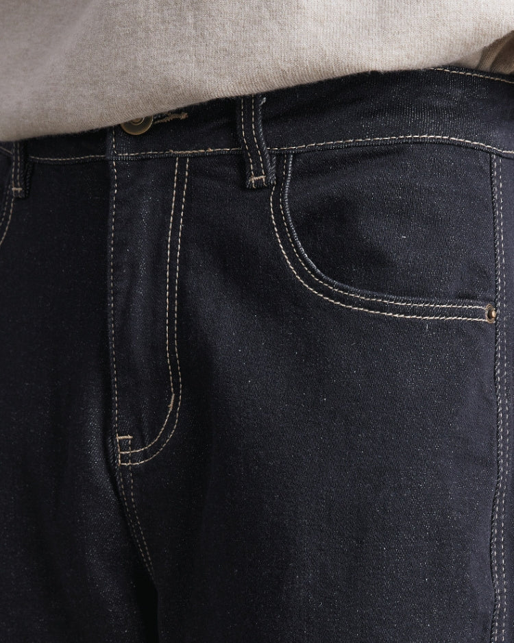 Rå indigo straight jeans