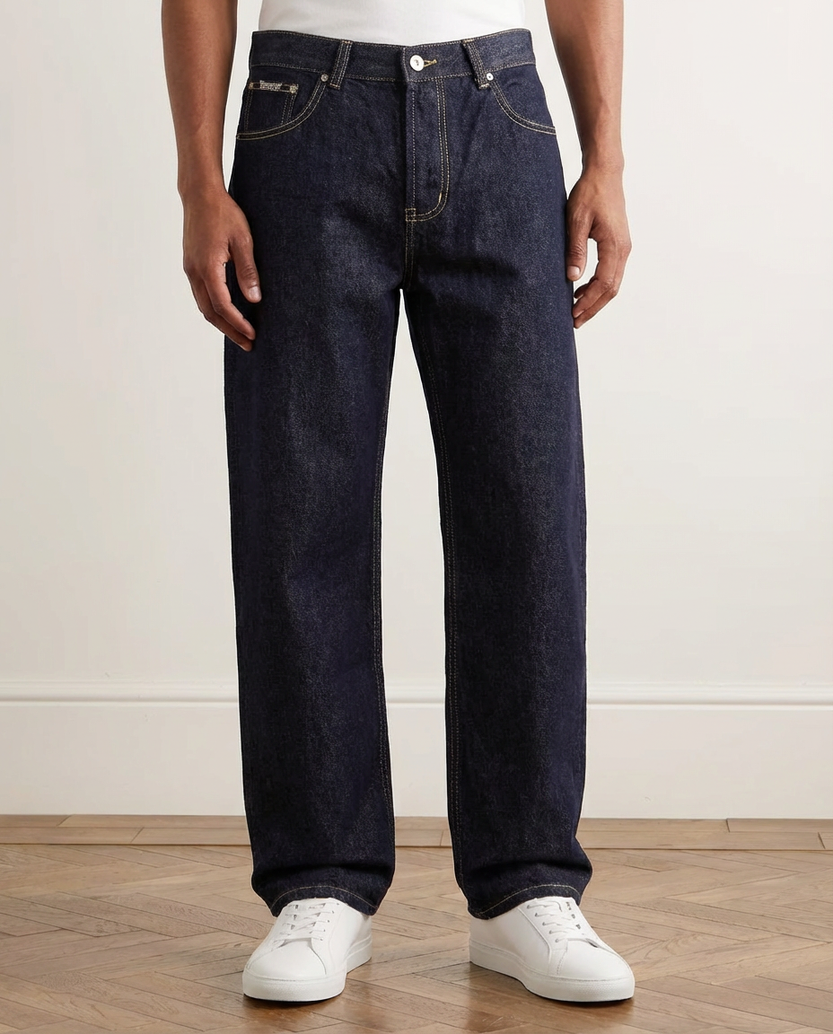 Afslappet pasform, wide-leg sorte skyllejeans