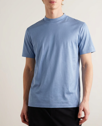 Blank poleret T-shirt med runde ærmer