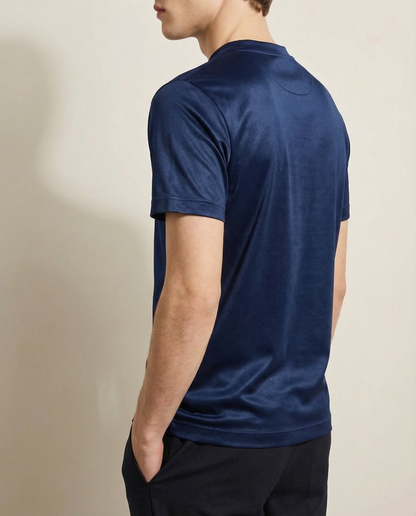 Blank poleret T-shirt med runde ærmer