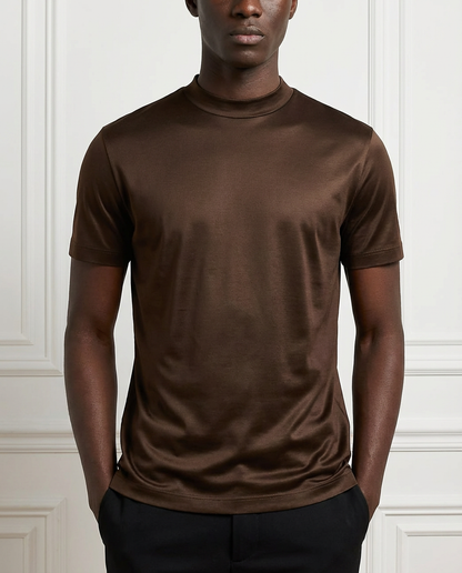 Blank poleret T-shirt med runde ærmer