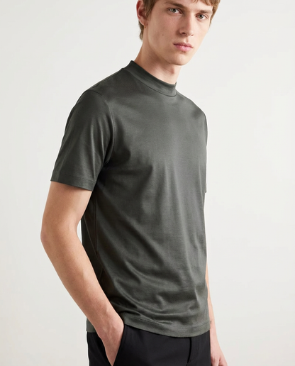 Blank poleret T-shirt med runde ærmer