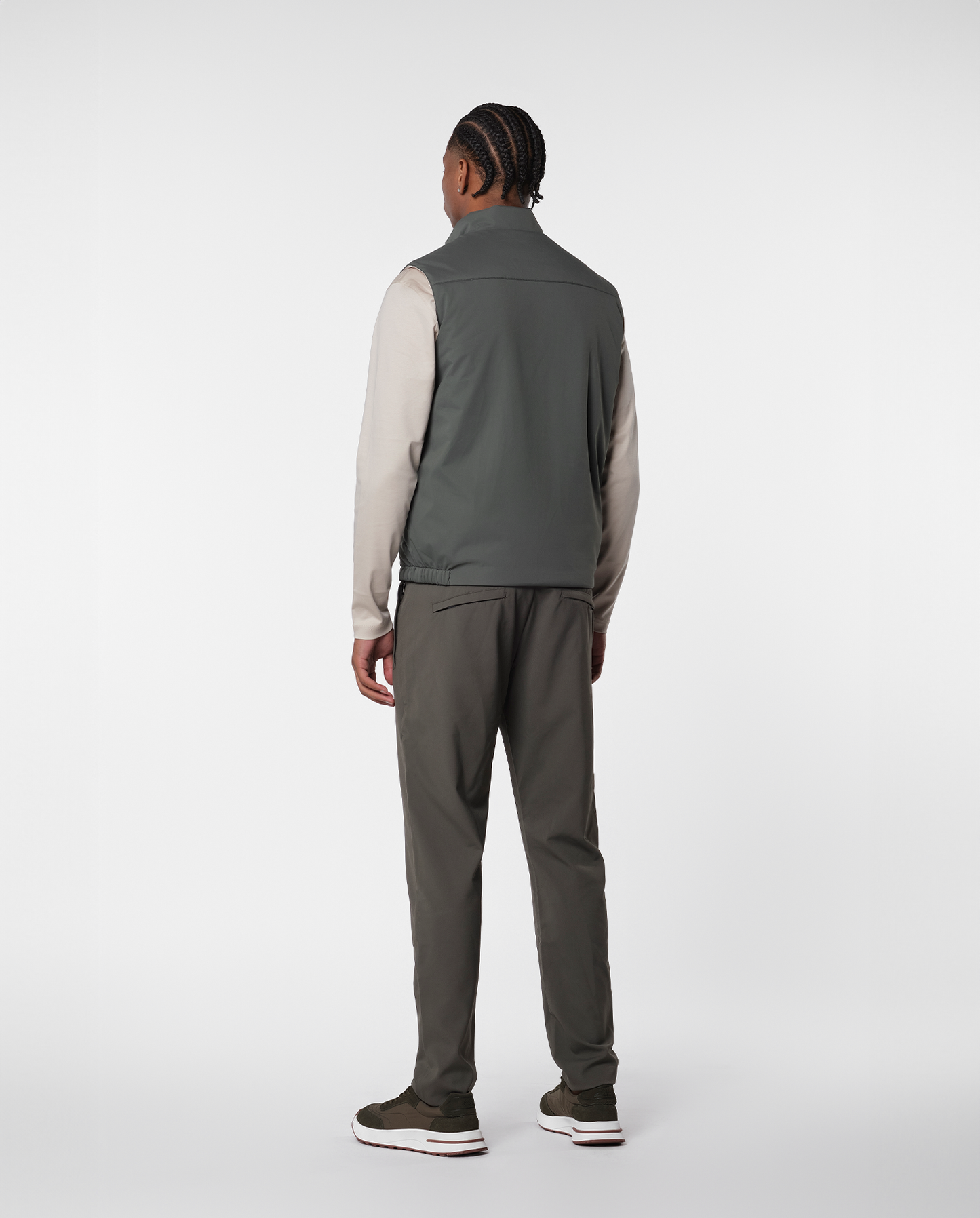Konvertibel vest – grøn/beige
