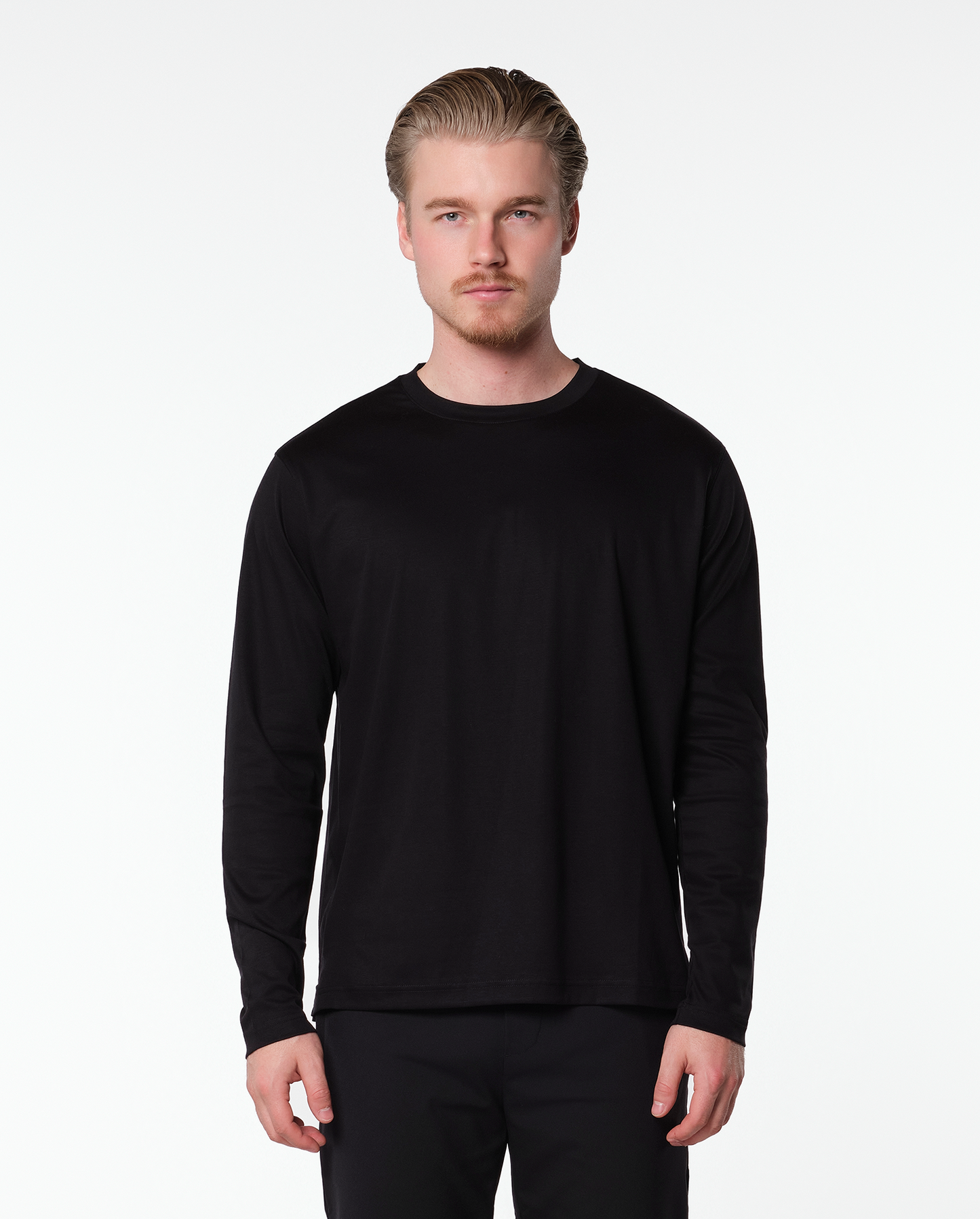 Sort sidebånds-T-shirt