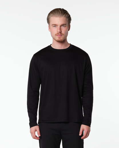 Sort sidebånds-T-shirt