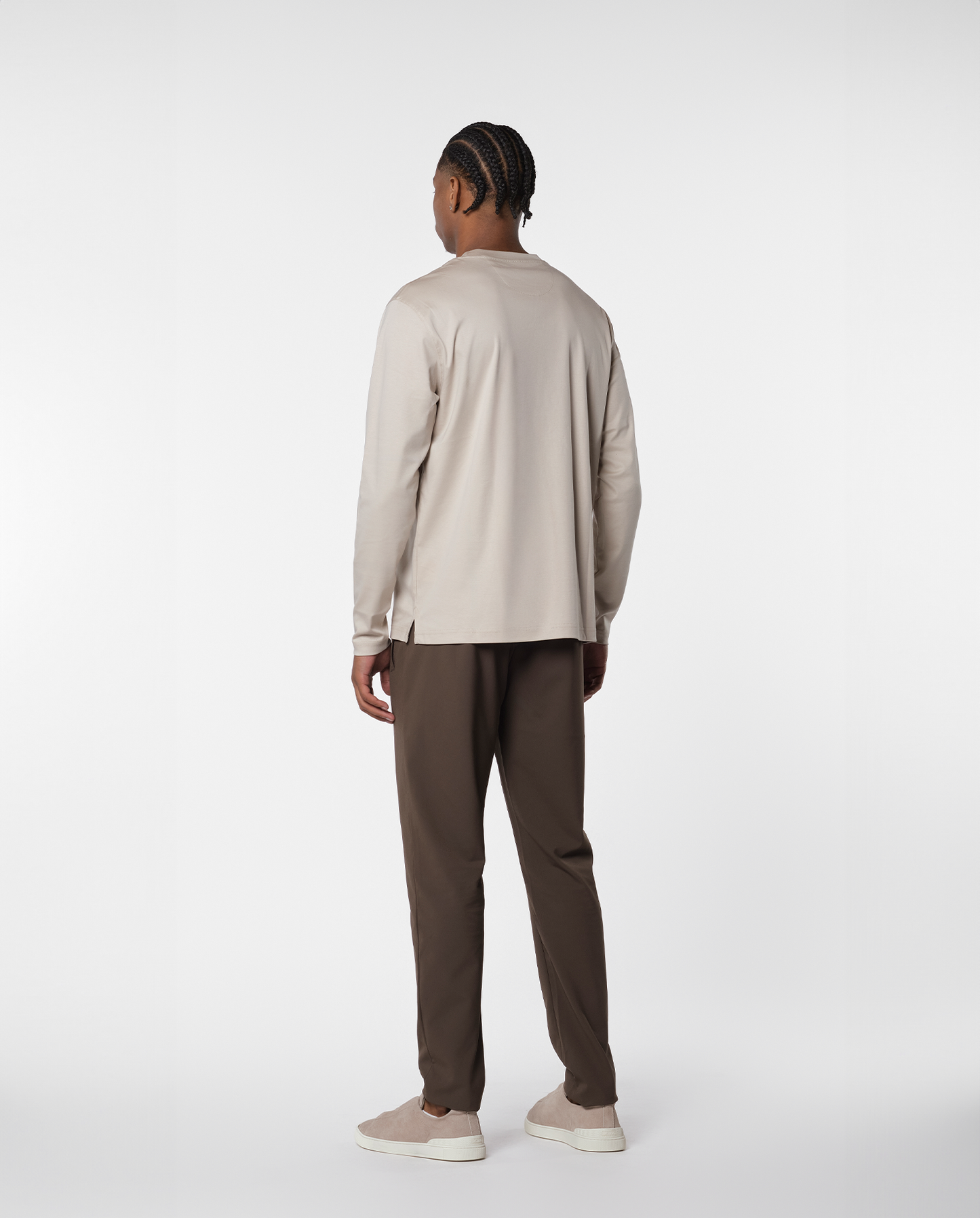 En luksuriøs strikket T-shirt i beige