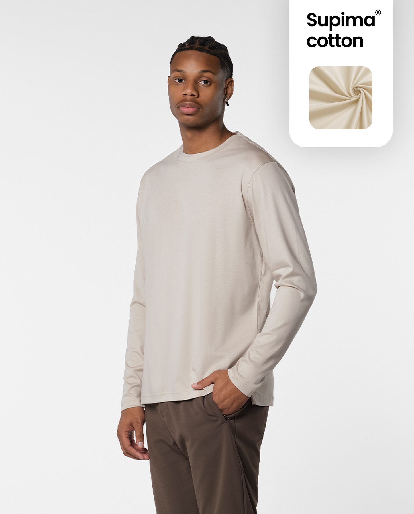 En luksuriøs strikket T-shirt i beige