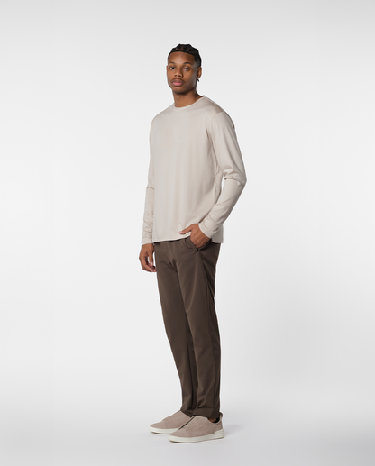 En luksuriøs strikket T-shirt i beige