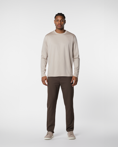 En luksuriøs strikket T-shirt i beige