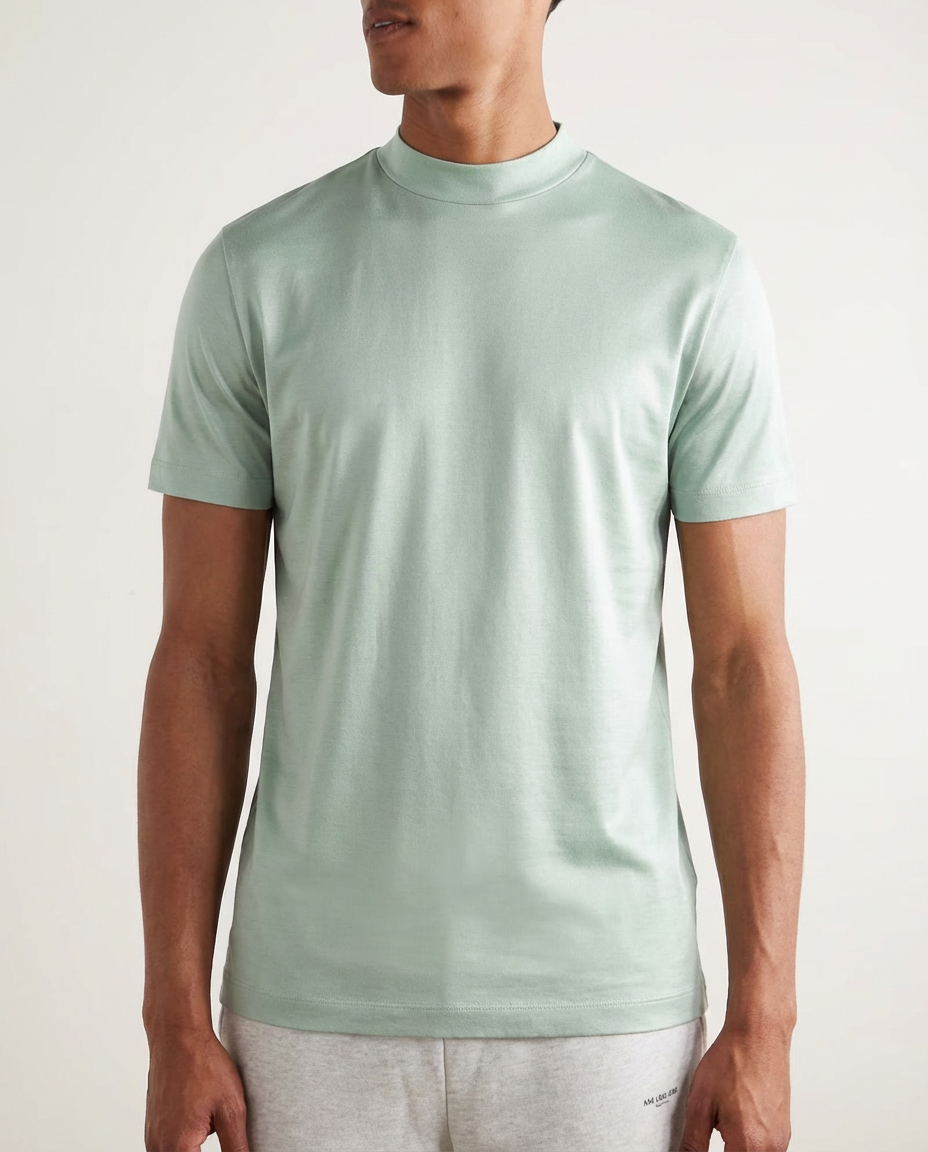 Blank poleret T-shirt med runde ærmer