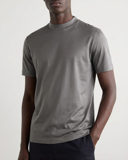 Blank poleret T-shirt med runde ærmer