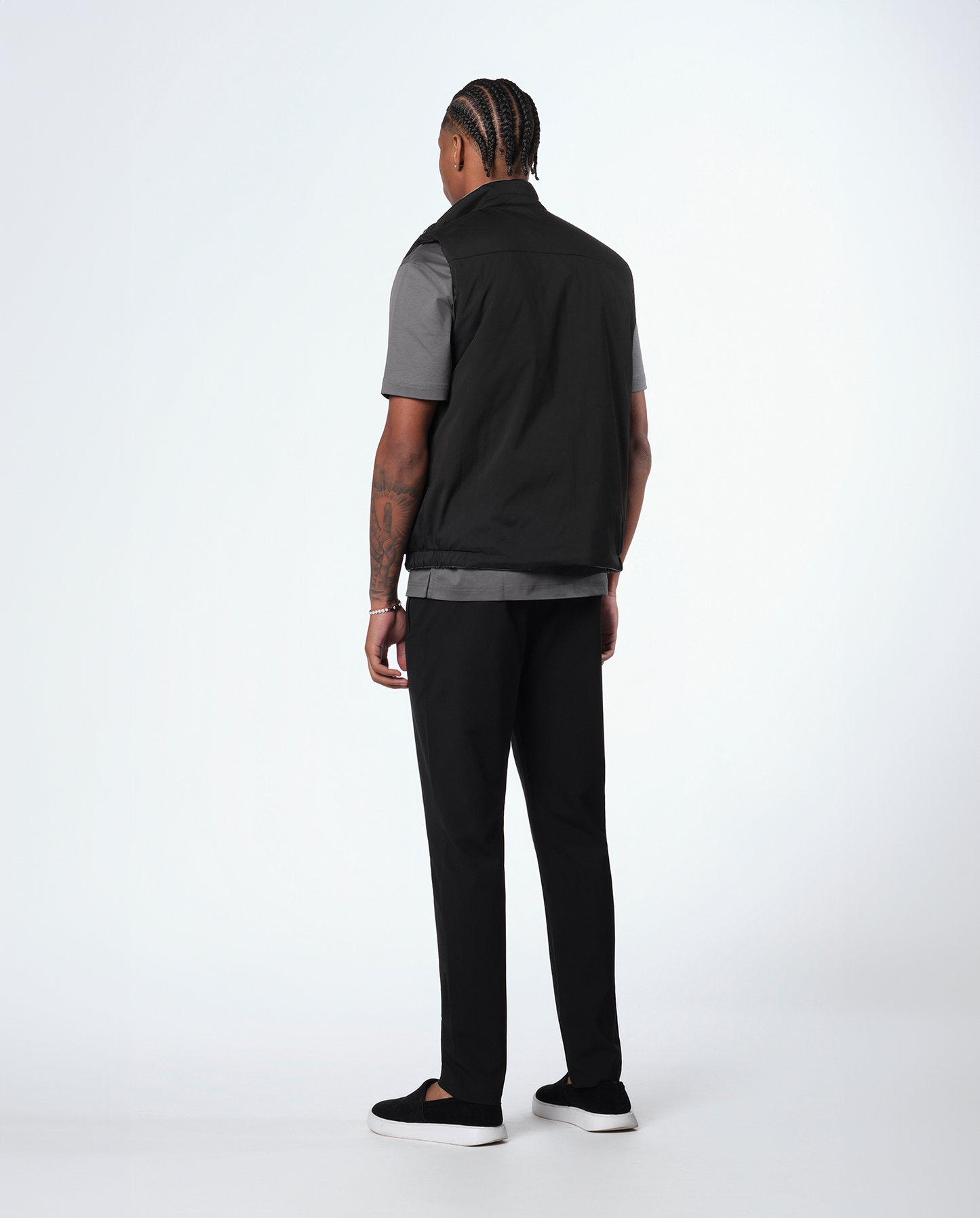 Sort / grå reversibel vest