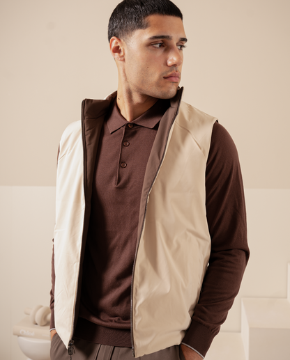 Omvendt vest – sort / beige