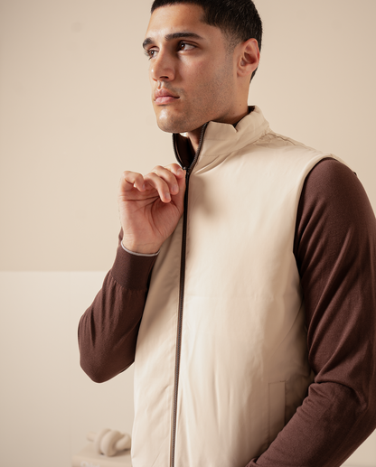 Omvendt vest – sort / beige