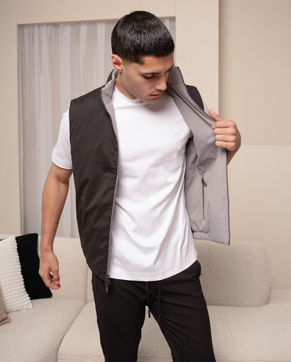 Sort / grå reversibel vest
