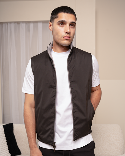 Sort / grå reversibel vest