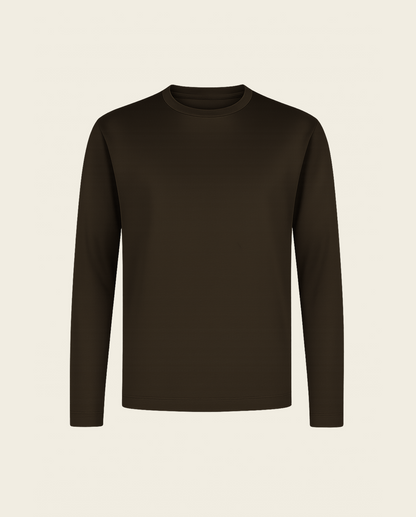 LYXIG T-SHIRT MED SIDESPALTER - BRUN