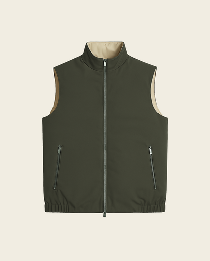 Konvertibel vest – grøn/beige