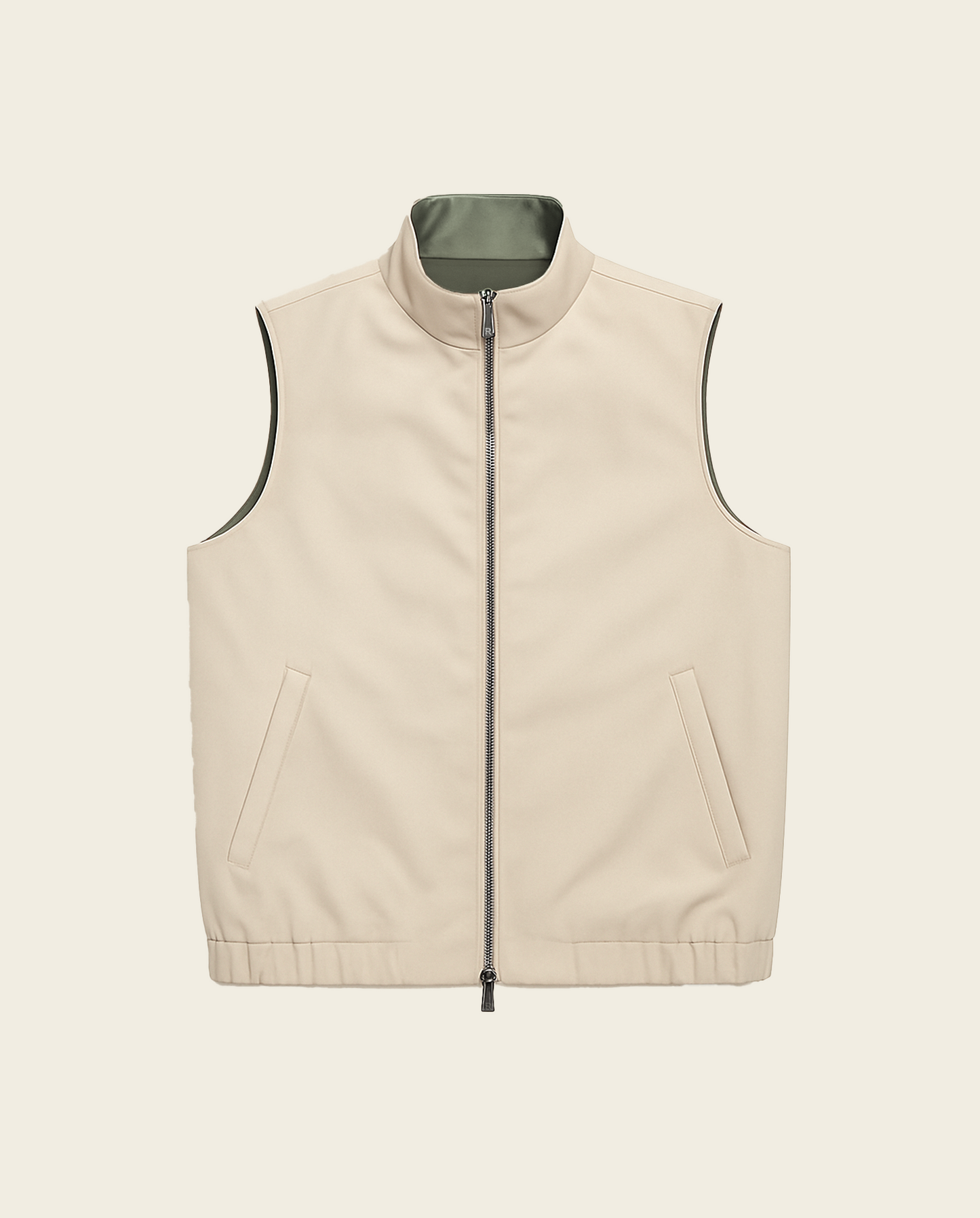 Konvertibel vest – grøn/beige